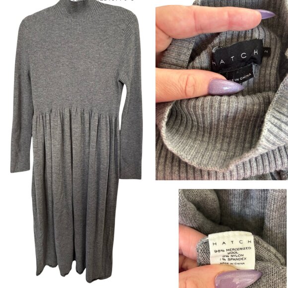 HATCH The Zinnia Maternity Sweater Dress MERCENIZED WOOL - SIZE 2 = MEDIUM 6/8 - Picture 5 of 6